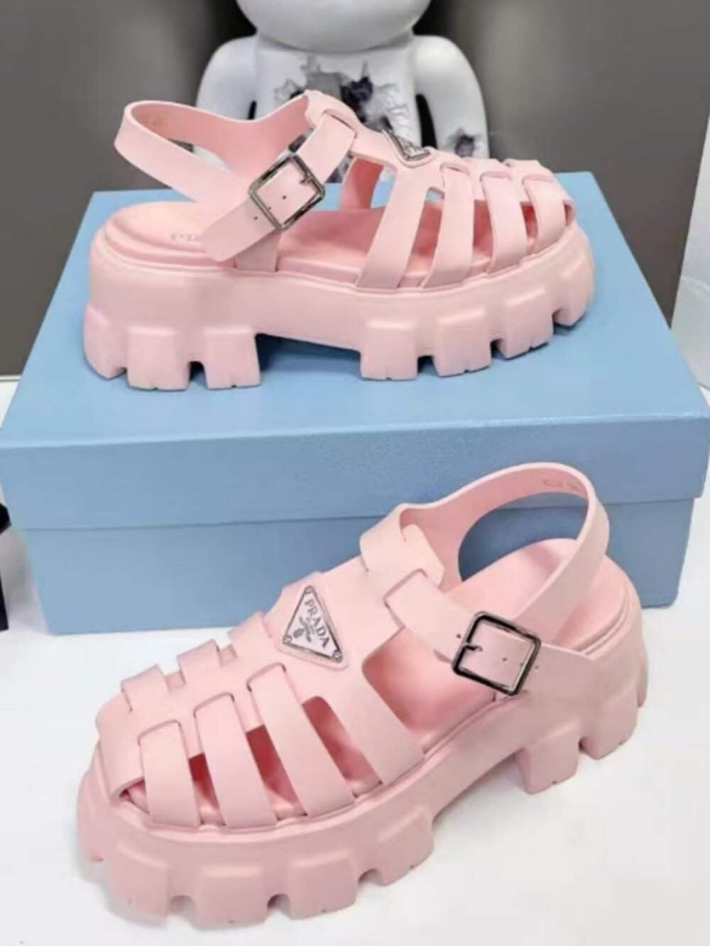 Prada Pink Chunky Sandals